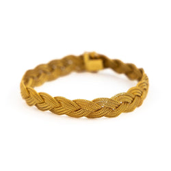 Bracelet Maille palmier tressée en or jaune - Castafiore