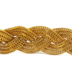 Bracelet Maille palmier tressée en or jaune - Castafiore