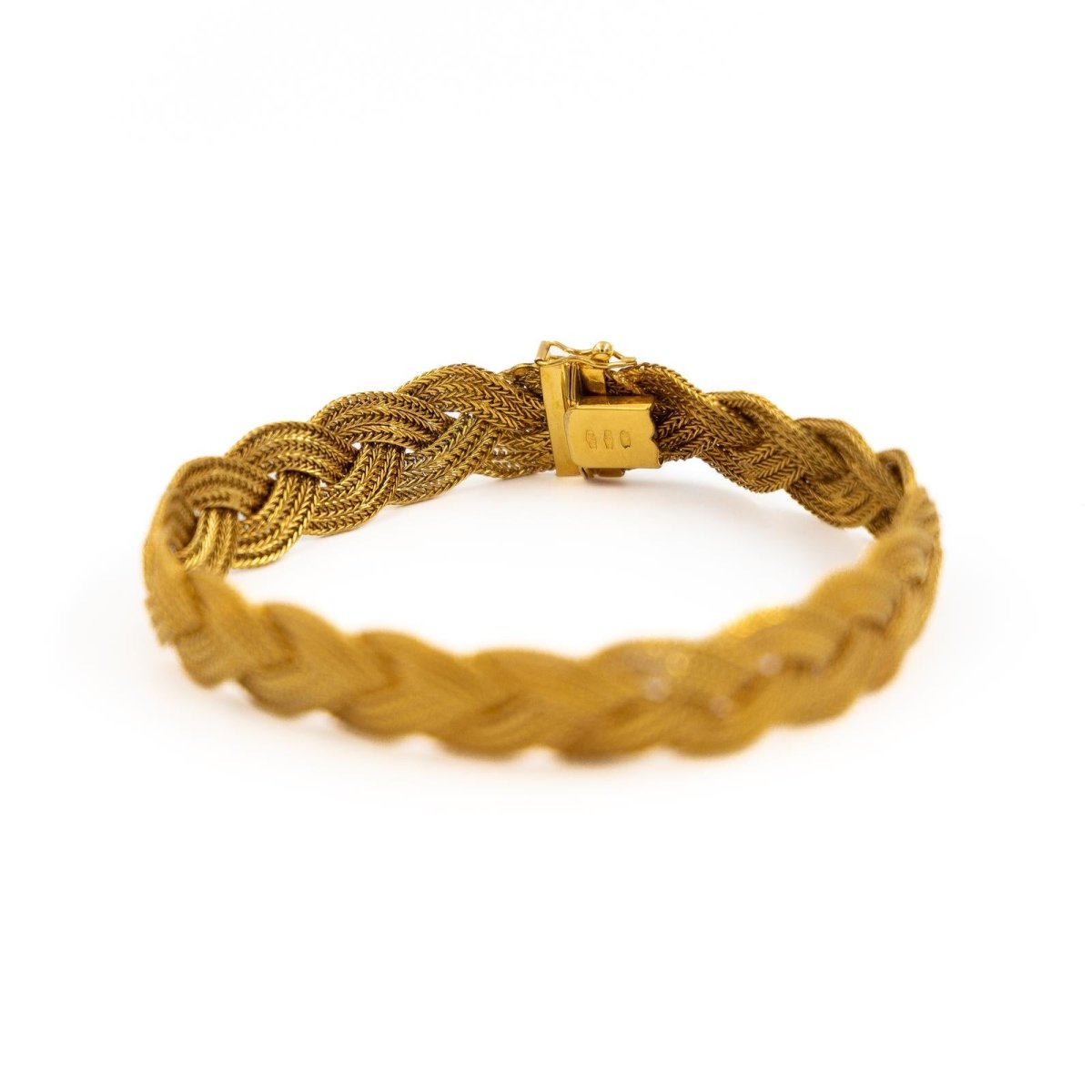 Bracelet Maille palmier tressée en or jaune - Castafiore