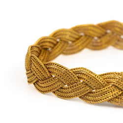 Bracelet Maille palmier tressée en or jaune - Castafiore