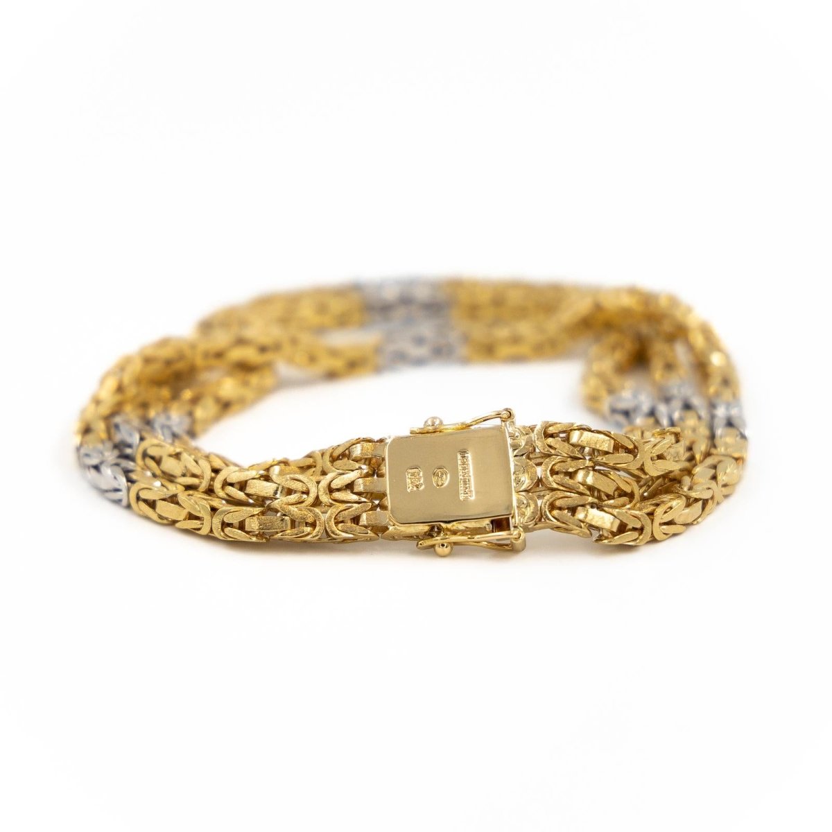 Bracelet Maille serpent en or jaune et or blanc - Castafiore