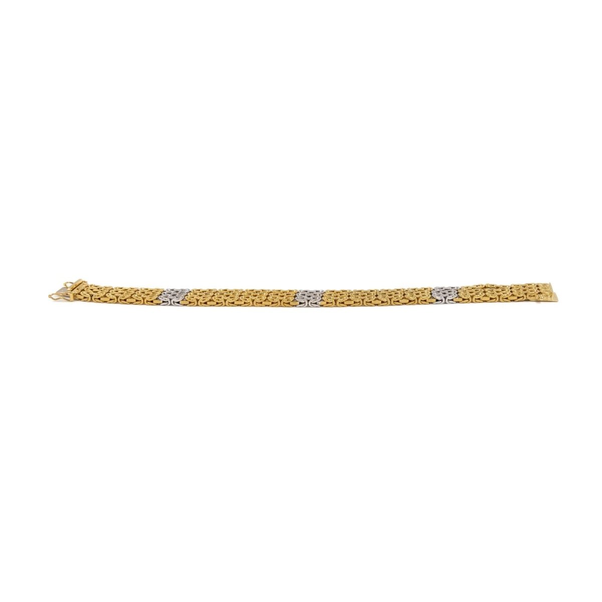 Bracelet Maille serpent en or jaune et or blanc - Castafiore