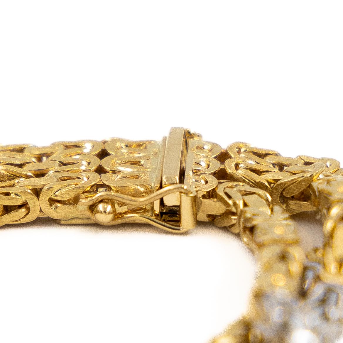 Bracelet Maille serpent en or jaune et or blanc - Castafiore