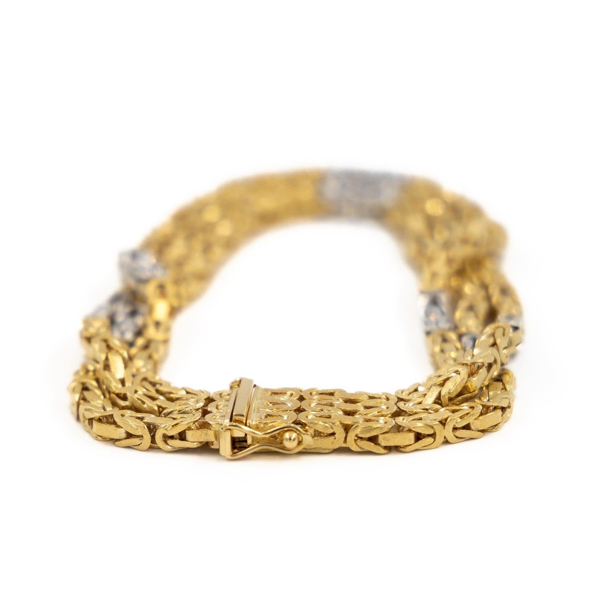 Bracelet Maille serpent en or jaune et or blanc - Castafiore