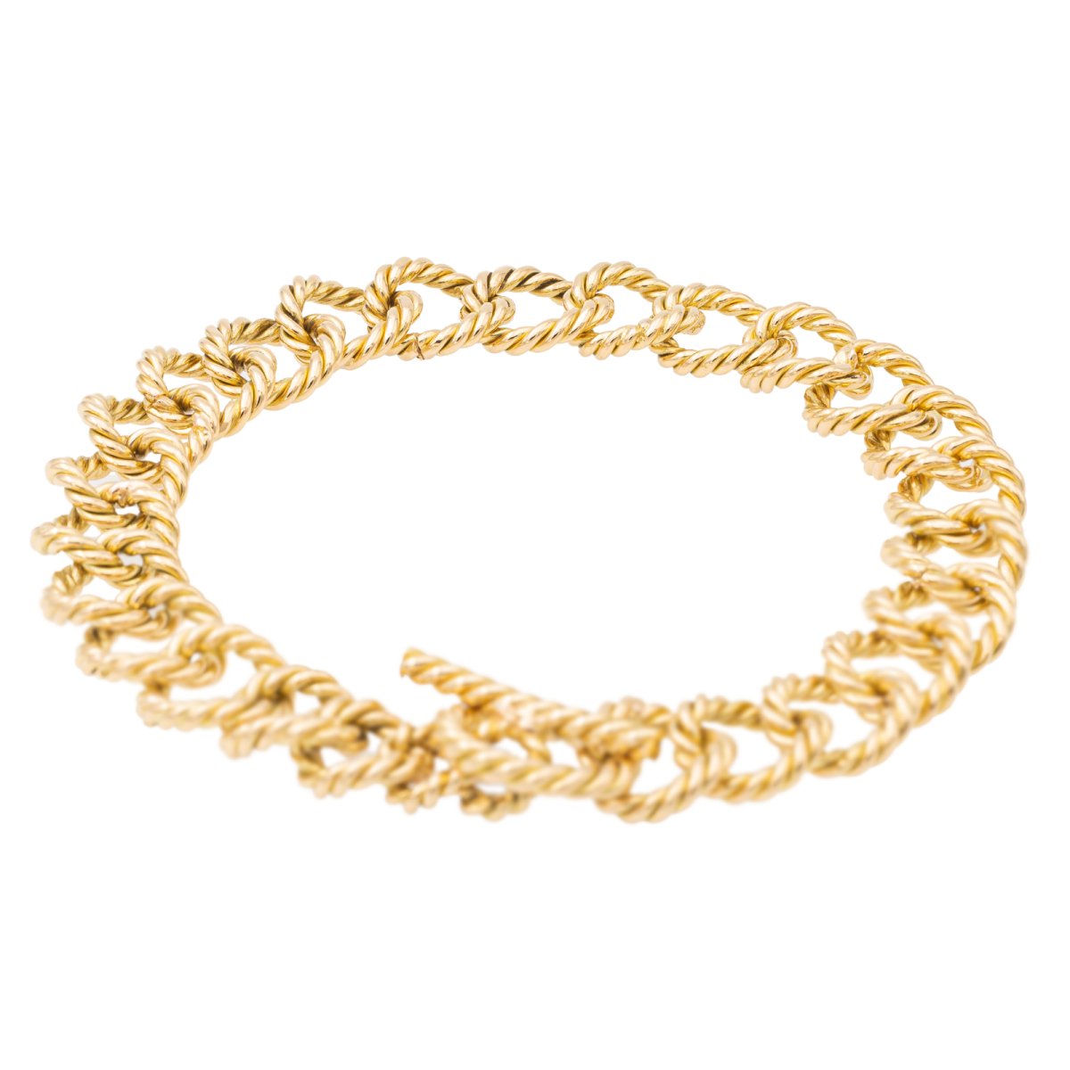 Bracelet Maille souple torsadée en or jaune - Castafiore