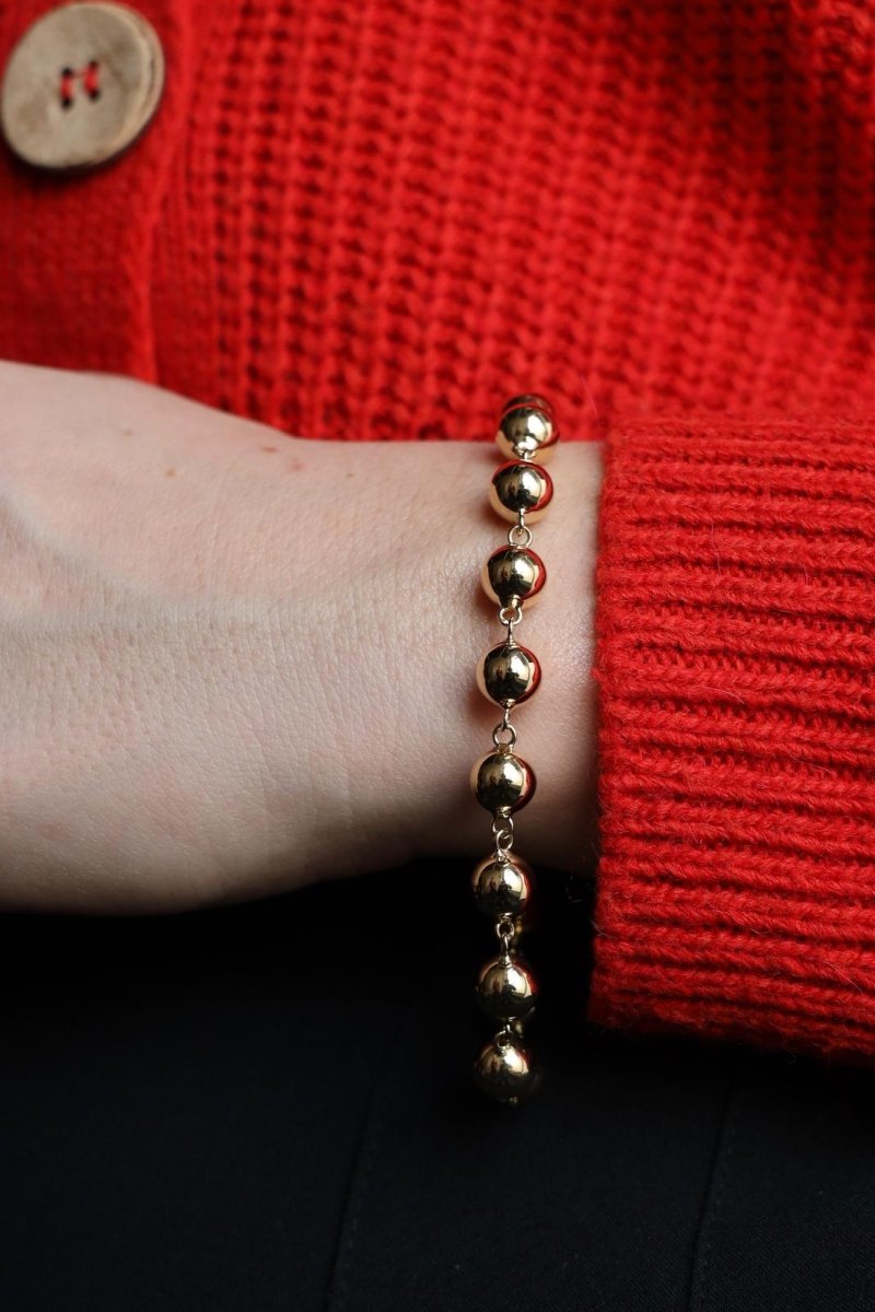 Bracelet Mailles boules en or jaune - Castafiore