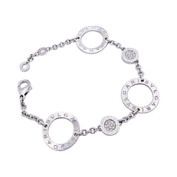 Bracelet Maillons BULGARI en or blanc et diamants - Castafiore