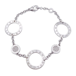 Bracelet Maillons BULGARI en or blanc et diamants - Castafiore