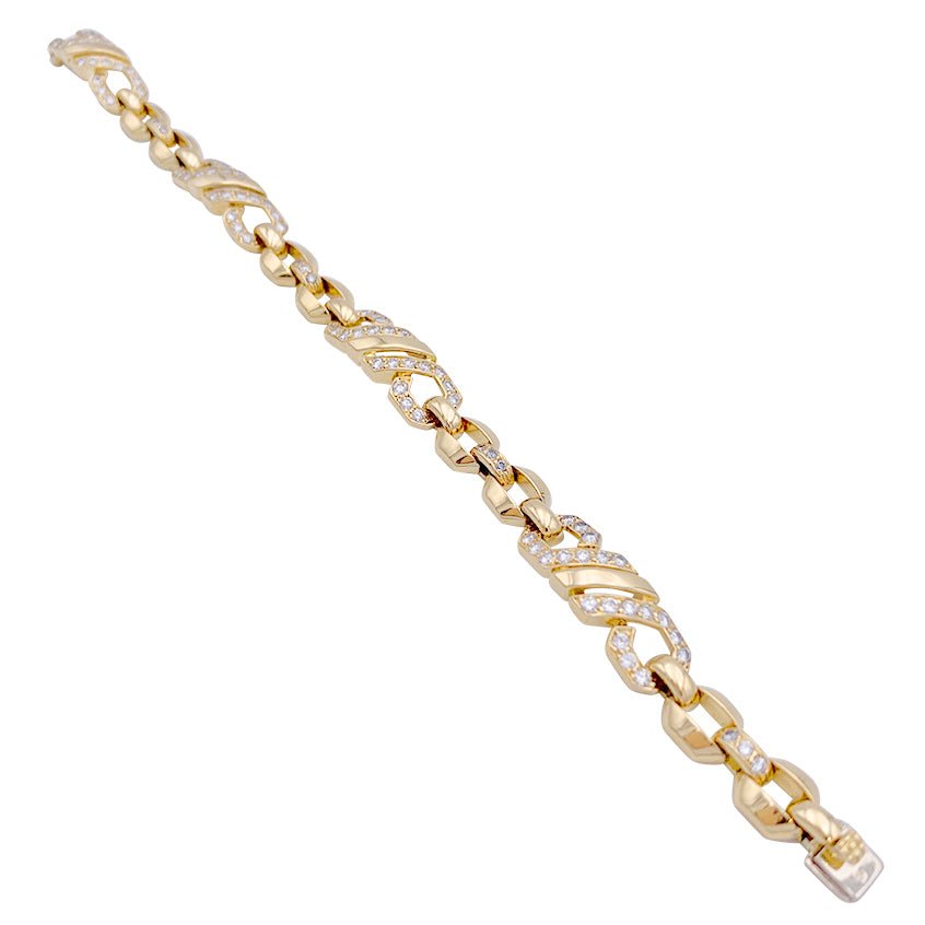 Bracelet maillons en or jaune et diamants - Castafiore