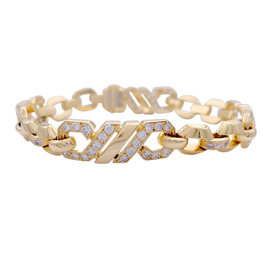 Bracelet maillons en or jaune et diamants - Castafiore