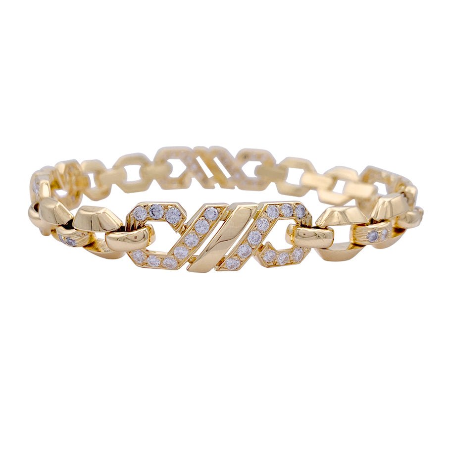 Bracelet maillons en or jaune et diamants - Castafiore