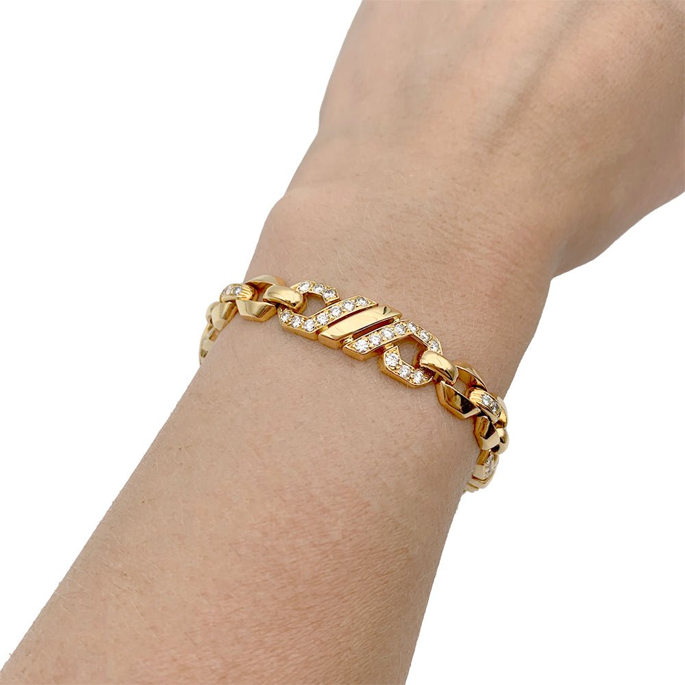 Bracelet maillons en or jaune et diamants - Castafiore