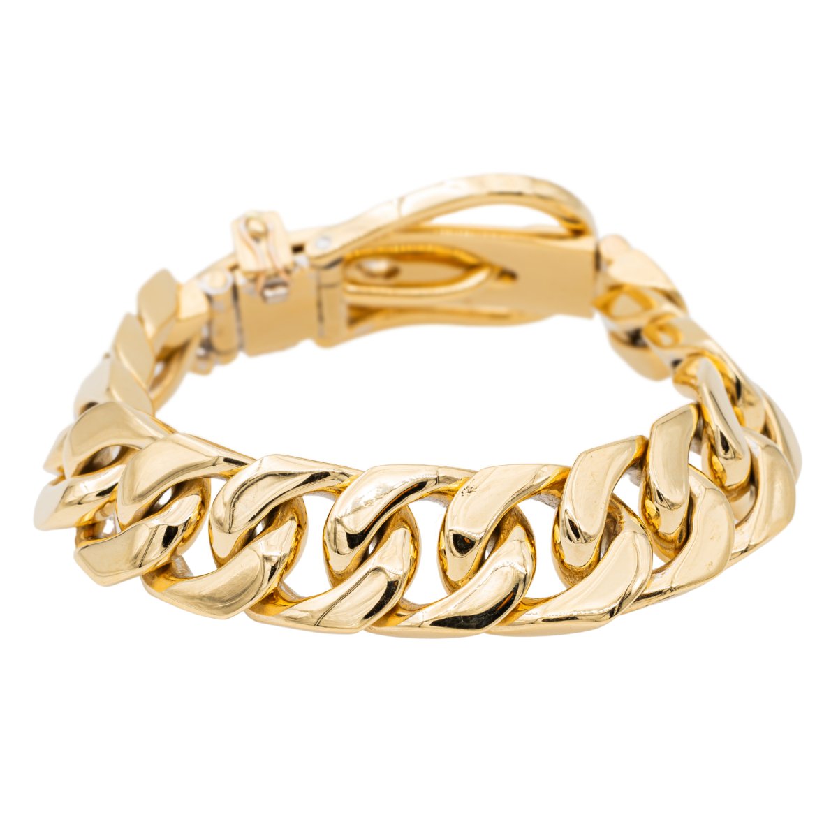Bracelet Manchette ceinture en or jaune et iamant - Castafiore