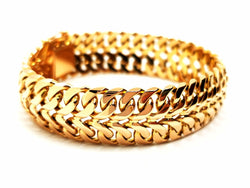 Bracelet Manchette double maille en or jaune - Castafiore