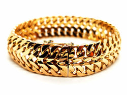 Bracelet Manchette double maille en or jaune - Castafiore