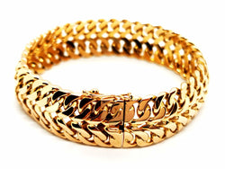 Bracelet Manchette double maille en or jaune - Castafiore