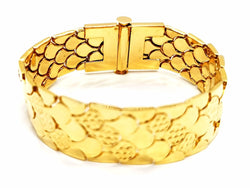 Bracelet Manchette écailles en or jaune - Castafiore