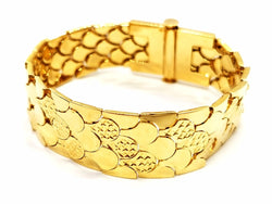 Bracelet Manchette écailles en or jaune - Castafiore