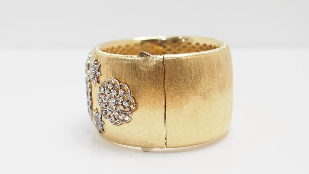 Bracelet Manchette en or bicolore et diamants - Castafiore