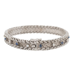 Bracelet Manchette en or blanc saphirs et diamants - Castafiore