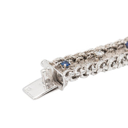 Bracelet Manchette en or blanc saphirs et diamants - Castafiore