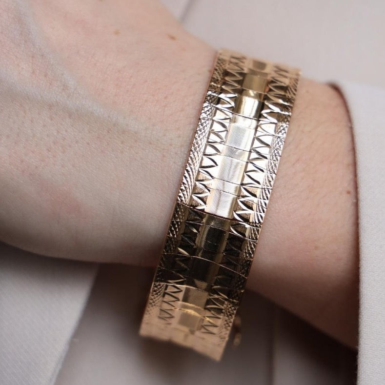 Bracelet Manchette en or jaune - Castafiore