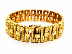 Bracelet Manchette frise grecque en or jaune - Castafiore