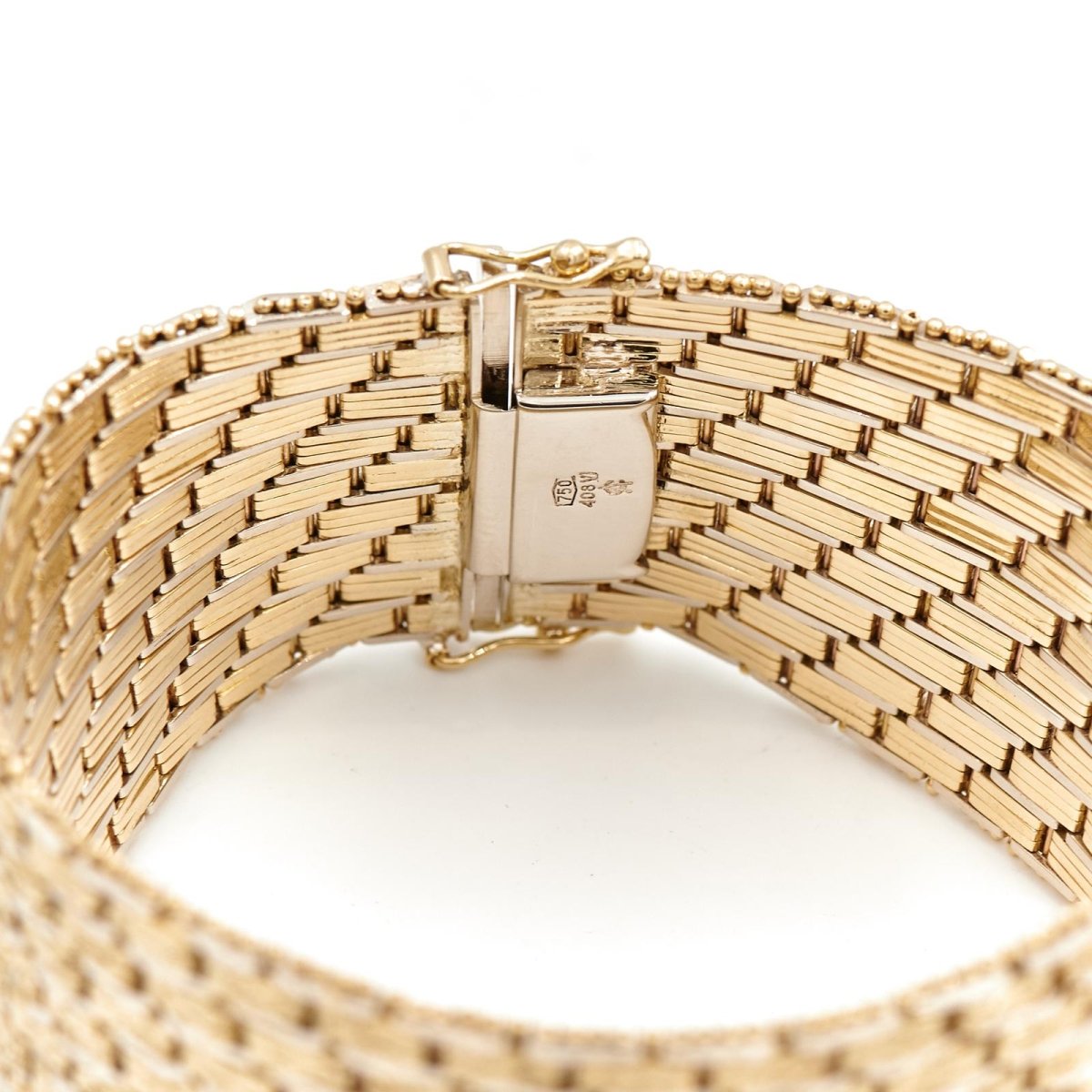 Bracelet Manchette maille en or jaune - Castafiore