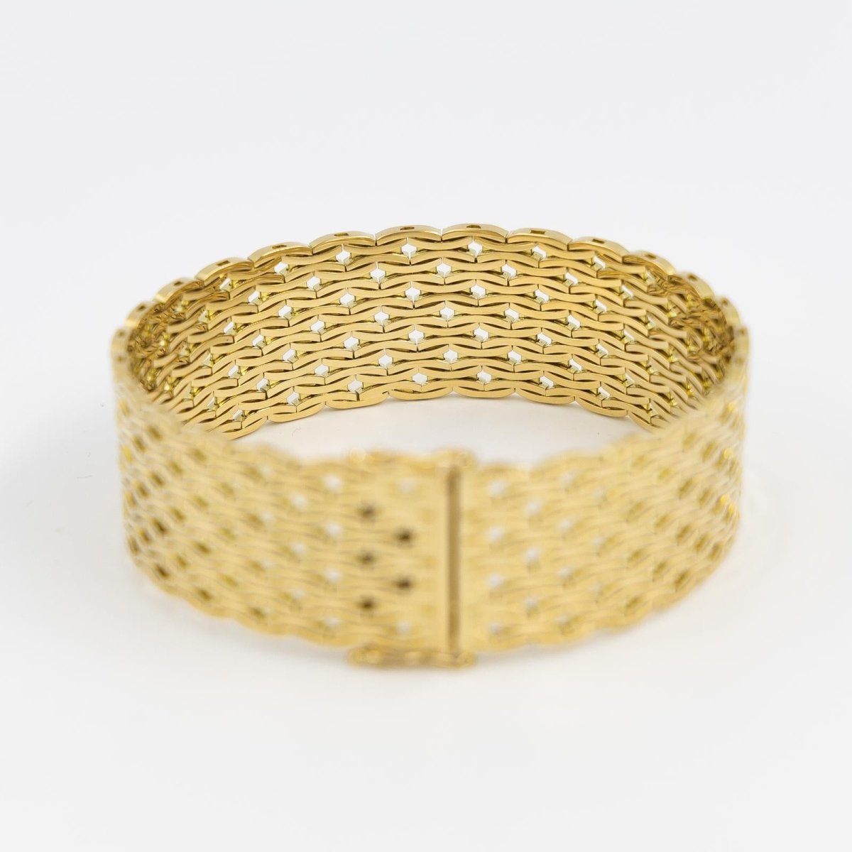 Bracelet Manchette maille en or jaune - Castafiore