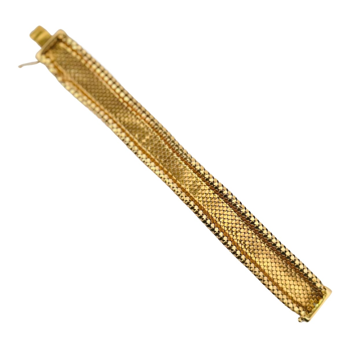 Bracelet Manchette maille en or jaune
