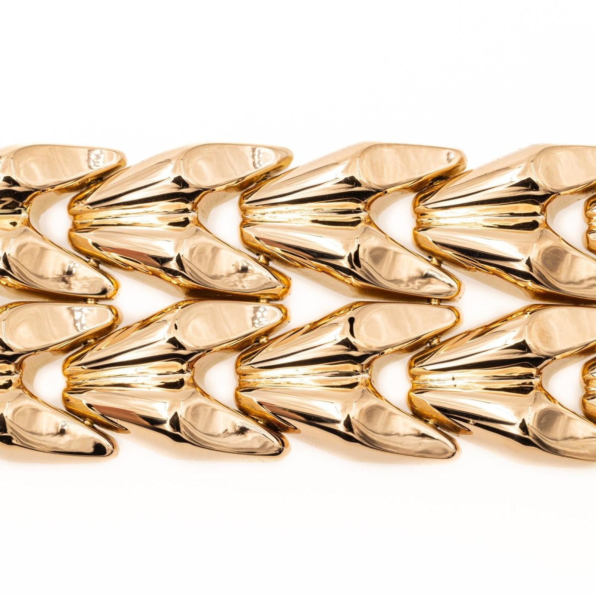 Bracelet Manchette maille en or jaune - Castafiore