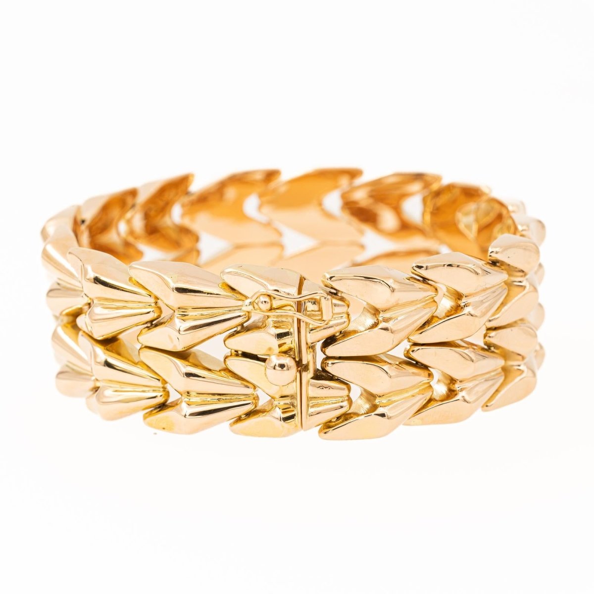 Bracelet Manchette maille en or jaune - Castafiore