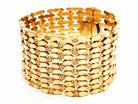 Bracelet Manchette maille en or jaune - Castafiore