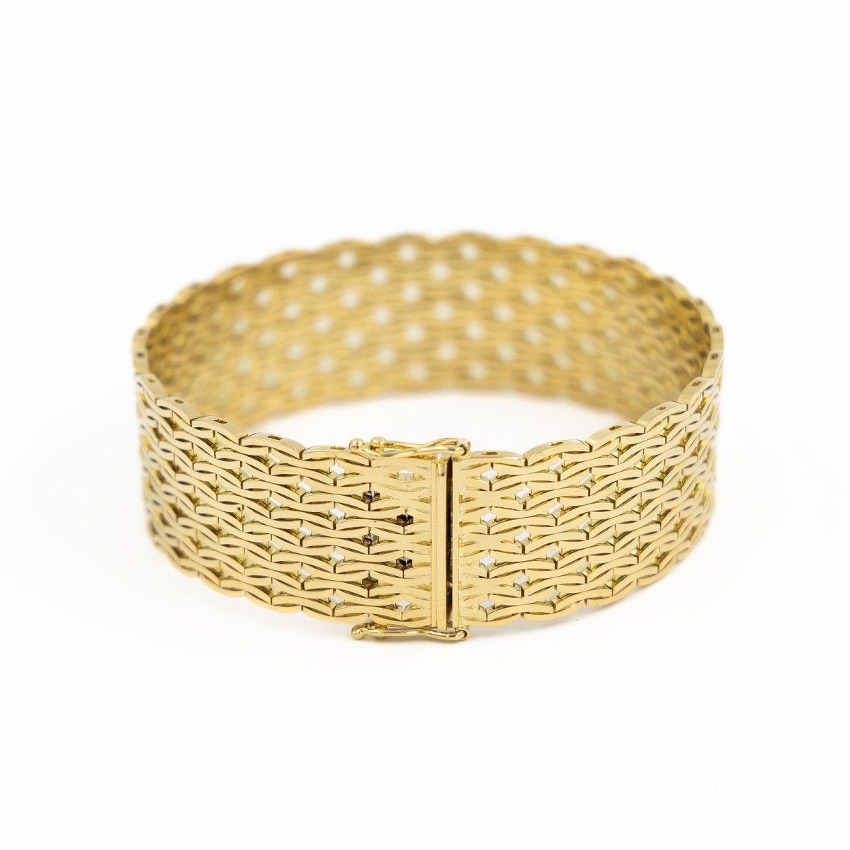 Bracelet Manchette maille en or jaune - Castafiore