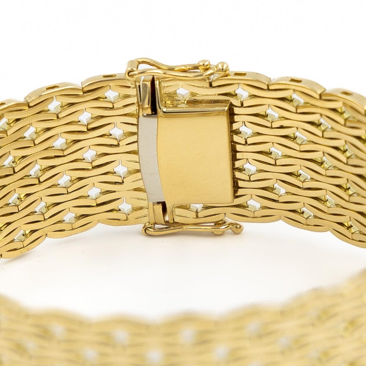 Bracelet Manchette maille en or jaune - Castafiore