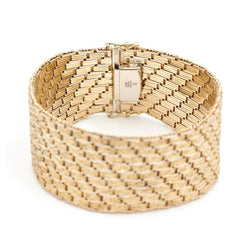 Bracelet Manchette maille en or jaune - Castafiore