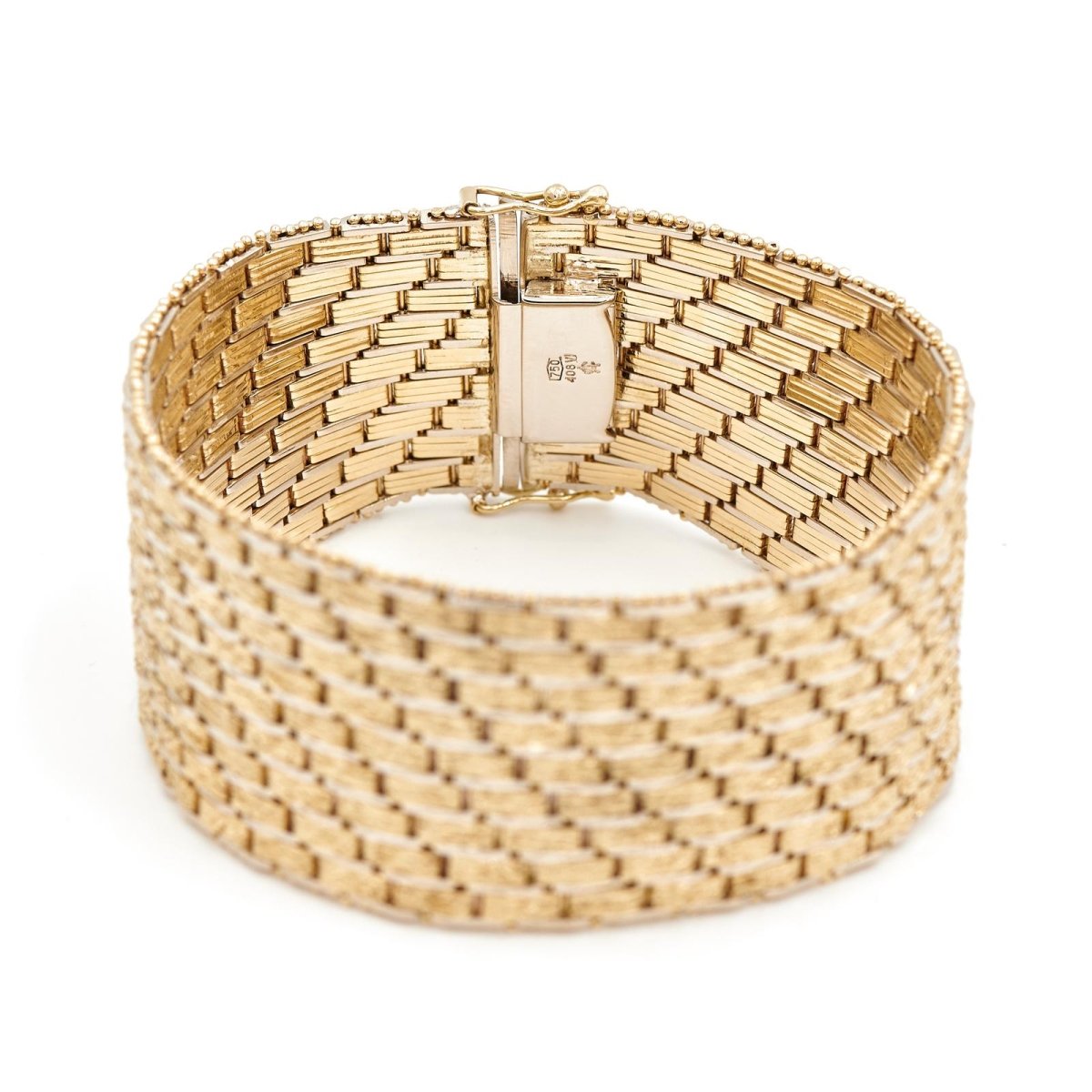 Bracelet Manchette maille en or jaune - Castafiore