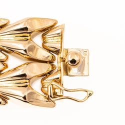 Bracelet Manchette maille en or jaune - Castafiore