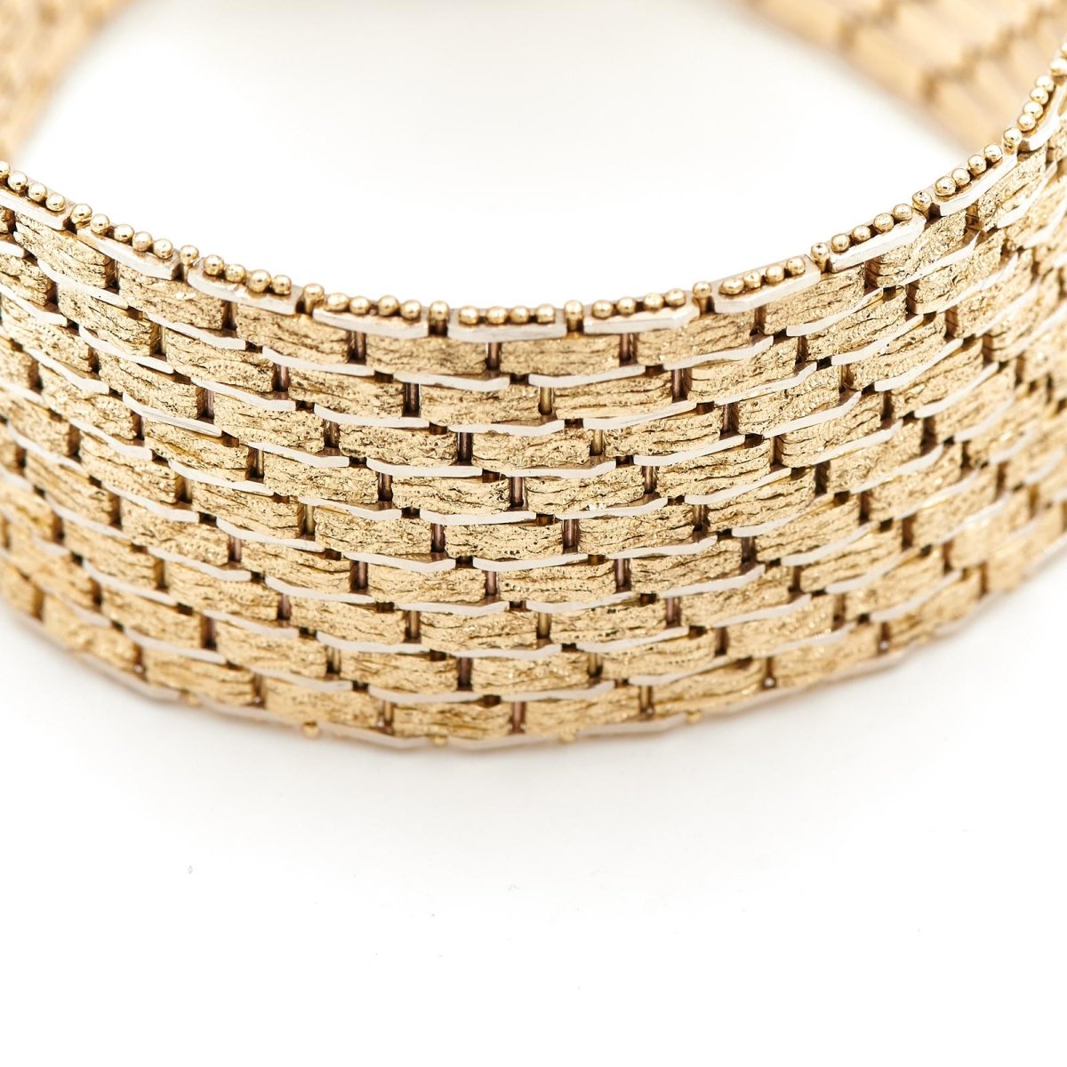 Bracelet Manchette maille en or jaune - Castafiore