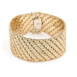 Bracelet Manchette maille en or jaune - Castafiore