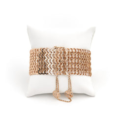 Bracelet Manchette maille en or rose - Castafiore
