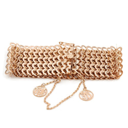 Bracelet Manchette maille en or rose - Castafiore