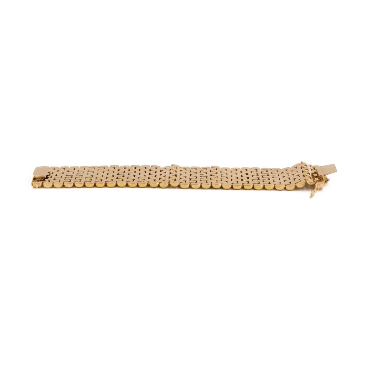 Bracelet Manchette maille grain de riz en or jaune - Castafiore