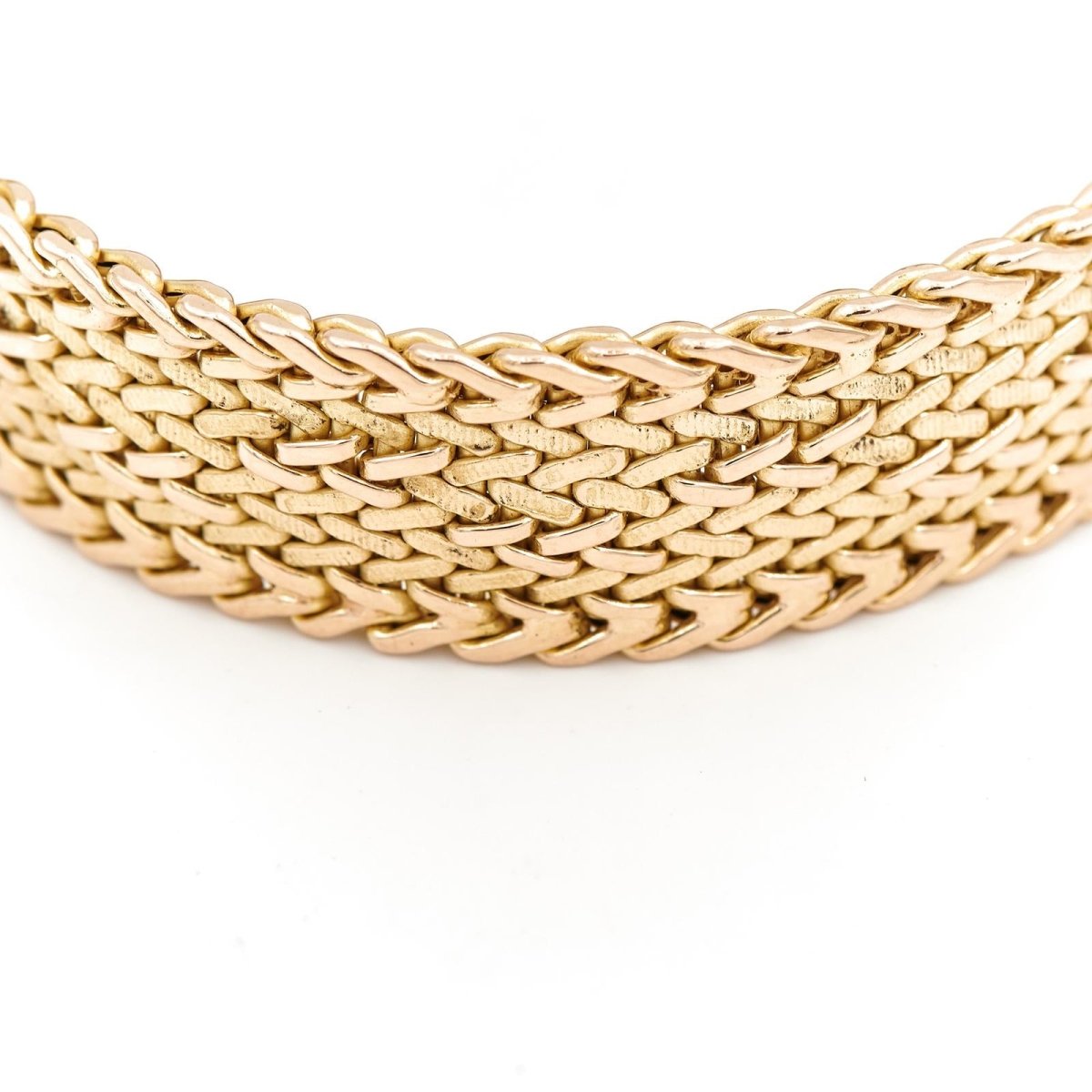 Gold Polish Mesh Cuff Bracelet