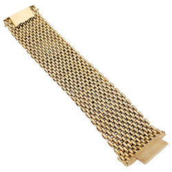 Bracelet Manchette maille résille en or jaune - Castafiore