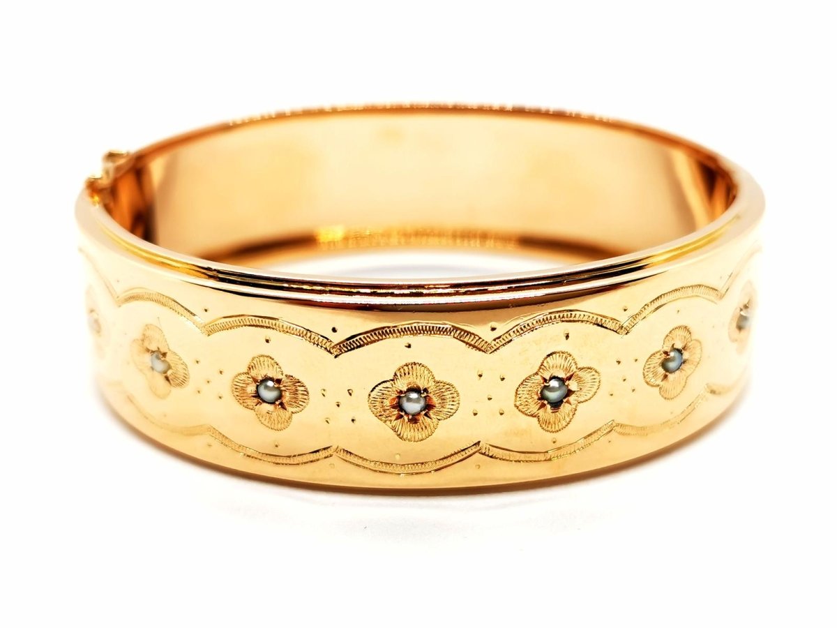 Bracelet Manchette Or rose Perle - Castafiore