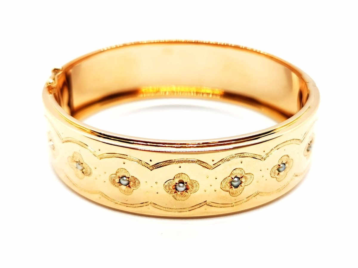 Bracelet Manchette Or rose Perle - Castafiore
