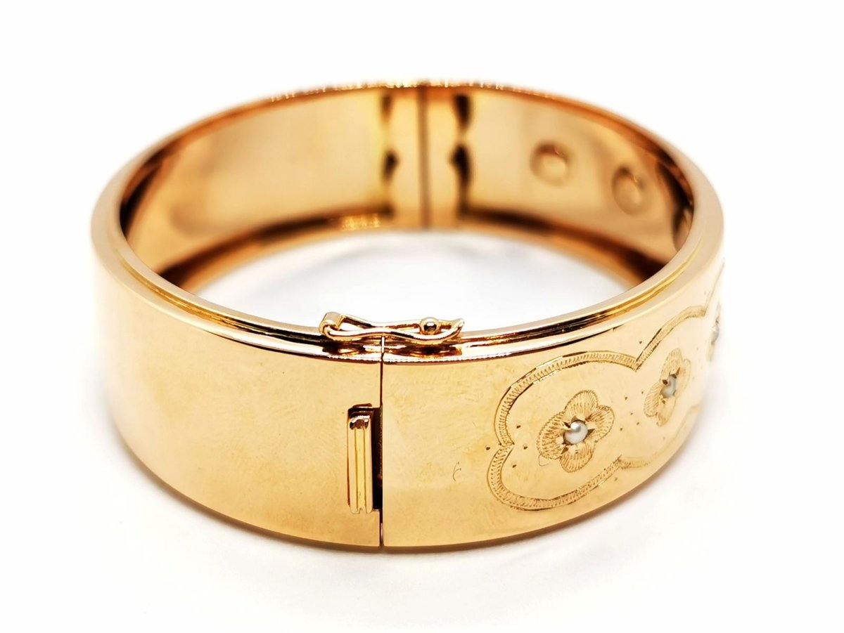 Bracelet Manchette Or rose Perle - Castafiore