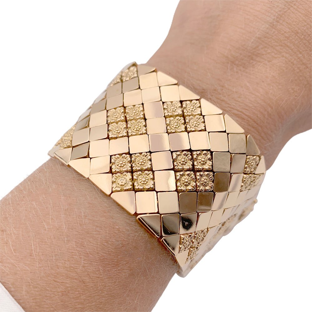 Bracelet manchette vintage or rose. - Castafiore