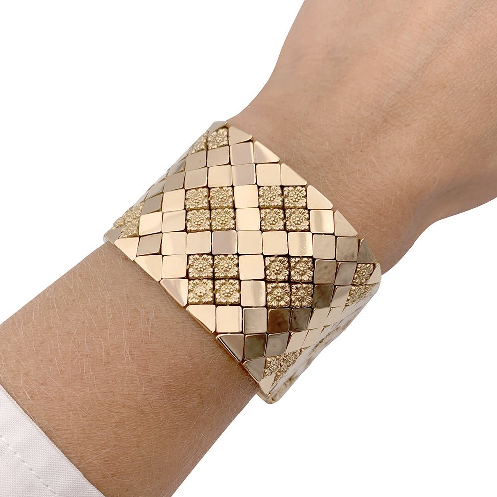 Bracelet manchette vintage or rose. - Castafiore
